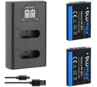 Blumax - 2 Batteries Type Sony NP-BX1 à 1100 mAh - avec Chargeur USB Double Slim Dual - Compatible avec Sony Cyber-Shot DSC-RX100 HDR-CX4 RX100-IV