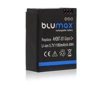 Blumax Batterie 1180 mAh pour GoPro Hero 3 Plus 3 +/3 noir, argent, blanc - AHDBT-201, AHDBT-301, AHDBT-302, AHBBP-301 , ACARC-001, AWALC-001