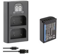 Blumax Batterie compatible avec Olympus BLX-1 [2600 mAh] + chargeur double fin BLX1 pour Olympus OM-1 / OM-1 Mark II/OM-3 & OM System OM-1