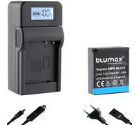 Blumax Batterie compatible avec Panasonic DMW-BLG10 E [1000 mAh] avec capteur NTC & boîtier V1 + chargeur de vitesse DMW-BLG10E / DMW-BLE9 E/BP-DC15 E