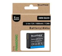 Blumax Batterie DMW-BLG10 BLG10e - 1025 mAh 7,2 V 7,4 Wh et emballage respectueux de l'environnement - Compatible avec Panasonic Lumix DC-TZ95D DC-GX9 TZ202 TZ91 DMC TZ101 TZ81 GF6 GX7 GX80 LX100 G110
