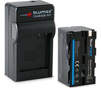 Blumax Batterie pour Sony NP-F750 / F970 / F960 / F550-4400 mAh + chargeur avec chargeur allume-cigare