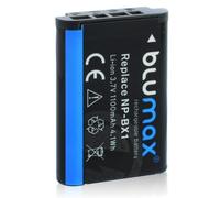 Blumax - Batterie type Sony NP-BX1 à 3,6 V/3,8 Wh/1100 mAh - compatible avec divers modèles de caméras/appareils photo Cybershot DSC-HX350/RX100 V/FDR-X3000R - plus performante que la batterie originale