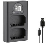 Blumax Chargeur double fin pour batteries Sony NP-FZ100 - Chargeur compatible avec Sony Alpha 6600 6700 A7 III 7RM3 / Alpha 9 III 9III 9S / A9 A9III A9III A9S