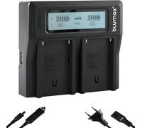 Blumax - Chargeur Dual Pour Batteries Type Np-F970/Np-F960/Np-F990/Np-F550/Np-F750/Np-Fm50/Np-Fm500H/Np-Fm500/Np-Qm51/Qm71 - Charge Rapide Et Simultanée De 2 Batteries[Z1115]