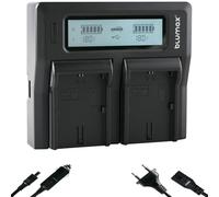 blumax Double chargeur LCD pour batteries Canon LP-E6NH / LP-E6N / LP-E6 - Chargeur compatible avec Canon EOS R Ra R5 R6 II R7-6D 7D 80D 90D - XC15