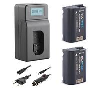 Blumax Lot de 2 batteries de rechange pour Panasonic DMW-BLK22 / DMW-BLK22E 2250 mAh + chargeur turbo LCD compatible avec Panasonic Lumix DCS5, S5K, G9, GH5, GH5, II, GH5S, GH6