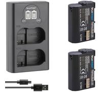Blumax Lot de 2 batteries EN-EL15c Gold 2250 mAh + chargeur double fin - Compatible avec Nikon Z5 Z6 II Z7 II