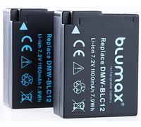 Blumax Lot de 2 batteries pour Panasonic DMW BLC12 DMW BLC12 E - 1100 mAh - Puissance extra forte - Convient pour DMC GX8 G70 G81 G85 G7 G6 G5 FZ2000 FZ2500 FZ1000 FZ200 FZ300