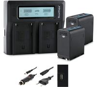 Blumax Lot De 2 Batteries Pour Sony Np-F980 / F970 / F750 / F550-10050 Mah Avec Sortie Usb 5 V (Fonction Banque D'Alimentation) Et Entrée D'Alimentation Cc + Double Chargeur Double - Chargem[Z1124]