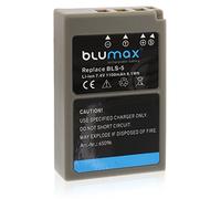 Blumax Set Professionnel pour Olympus BLS-1 de 5 (1100 mAh 100% Compatible avec Puce)