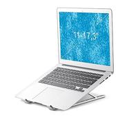 Blumax Support pour ordinateur portable réglable en hauteur, pliable en alliage d'aluminium, support ergonomique ventilé compatible avec MacBook Air, Pro, Samsung, etc. 11-17,3" (argent)