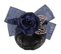 Blumen Haarspange Haarnetz,Bowknot Dekor Snood Net,Haarnetz Haarklammer,Duttnetz Hair Clip Brötchen Abdeckung,Haar-accessoires,Kopfschmuck Haarschmuck für Damen und Mädchen,Marine Dünn