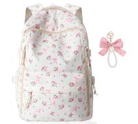 blumen schleife rucksack rosa büchertaschen damen laptop rucksack leicht | blumen schleife rucksack rosa büchertaschen damen laptop rucksack leicht lässig für teenager mädchen reisen arbeitsbedarf