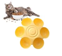 Blumenförmiger Futternapf für Katzen - 6 Futternäpfe für Kätzchen, sicherer, robuster Kunststoffnapf mit Blütenblatt-Design | Katzennapf für den Innenbereich, fördert die Verdauung, geeignet für mehre