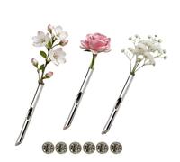 Blumenstecker Brosche - 3-teiliges Set aus Edelstahl | "Every Bloom Tells A Different Story" DIY-Brosche | Handgefertigter Unisex-Zweig-Anstecker für Muttertag, Geburtstag und besondere Anlässe