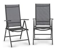 Almeria Set 2 chaises pliantes de jardin ComfortMesh anthracite