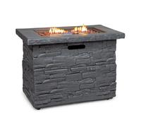 Blumfeldt Anafi Poêle à gaz, poêle à gaz 40000 BTU/13 kW, foyer couvert, brûleur en acier inoxydable, radiateur & foyers, gris clair