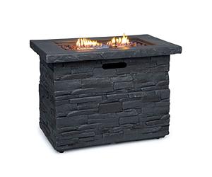 Blumfeldt Anafi Poêle à gaz, poêle à gaz 40000 BTU/13 kW, foyer couvert, brûleur en acier inoxydable, radiateur & foyers, gris foncé