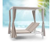 blumfeldt Bain de Soleil Double, Transat Jardin Exterieur 2 Personnes, Chaise Longue de Jardin en Polyester, Imperméable, Chaise Longue avec Dossier Réglable, Séchage Rapide, Bains de Soleil Design