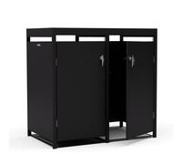 Blumfeldt BinSafe conteneur à poubelles 2 poubelles jusqu'à 240 L résistant aux intempéries, verrouillable, végétalisé, acier galvanisé