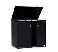 Blumfeldt BinSafe conteneur à poubelles 2 poubelles jusqu'à 240 L résistant aux intempéries, verrouillable, ouverture par l'avant et le haut acier galvanisé