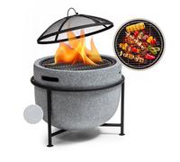 Blumfeldt Braséro barbecue Grail – grille MGO, bac en acier, pare-étincelles – Gris