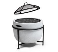 Blumfeldt Braséro Grail – Grill MGO, bac acier & pare-étincelles – Gris clair
