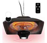 Blumfeldt Chauffage Electrique Suspendu à Infrarouge, Chauffage de Jardin 2000W, Chauffage Exterieur Terrasse en Fibre de Carbone à 2 Températures, IP24 pour Veranda, Chauffage d'Appoint Econome