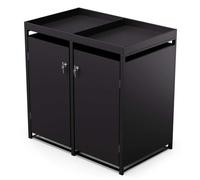 Blumfeldt Conteneur à poubelles 2x240 L, acier galvanisé, verrouillable, résistant aux intempéries