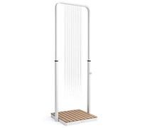 Sumatra Breeze Square douche de jardin WPC Aluminium 70 x 55 cm carrée