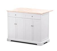 Blumfeldt Îlot de cuisine Etsu – plan de travail extensible, 2 tiroirs, 4 portes