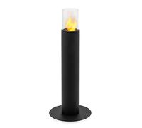 blumfeldt Fiamme Pila - Cheminée bioéthanol d'extérieur, brûleur en INOX de 0,5 Litre, brûle jusqu'à 5 h, sans Odeur ni résidu, Cheminée a Poser avec Outil d'extinction et Housse de Pluie - Noir