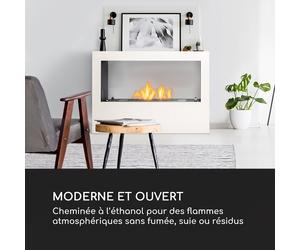 Blumfeldt Fiamme Scoppi 3,0kW 5-6h Cheminée Bioéthanol Blanc