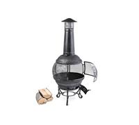 Blumfeldt Flavius Poêle en fonte/acier pour terrasse 140 cm style antique argenté