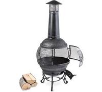 Flavius Poêle en fonte/acier pour terrasse 140 cm style antique argenté