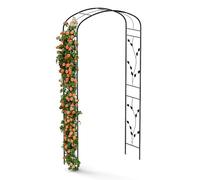 blumfeldt FloraBelle Arche de Jardin - Arche Métallique pour Plantes Grimpantes, Panneaux Feuilles Décoratifs, Cadre Acier Thermolaqué, Résistant Intempéries, Assemblage Facile, 240x110x40 cm