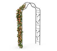 blumfeldt FloraBelle Arche de Jardin - Arche Métallique pour Plantes Grimpantes, Panneaux Feuilles Décoratifs, Cadre Acier Thermolaqué, Résistant Intempéries, Assemblage Facile, 240x110x40 cm