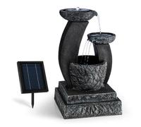 Blumfeldt Fontaine de jardin solaire – Effet granit, cascades d'eau 3 étages
