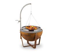 Blumfeldt Globe 60cm Debout Brasero avec grille Rouiller