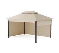 Blumfeldt Grandezza Cortina Pergola de jardin 3x4 m Pavillon résistante aux intempéries thermolaquée volets roulants latéraux Beige