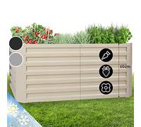 Blumfeldt High Grow Straight - Jardinière surélevée - Matériau : acier galvanisé - Ø 0,6 mm - Inoxydable - 4 barres de protection en aluminium - 120 x 60 x 60 cm (l x H x P) - Volume : 432 litres