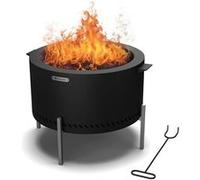 Blumfeldt Ignite Pure Braséro sans fumée grille acier inoxydable portable poignées de transport Noir Noir