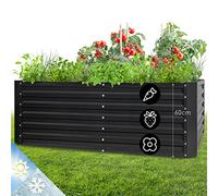 blumfeldt Jardiniere sur Pieds, Espace Potager sur Pied Jardinage Extérieur, Potager Surélevé en Hauteur, Potager Sureleve Exterieur Jardin et Balcon, Bac Potager sur Pied en Acier, 1200L, 2m