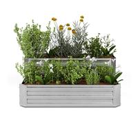 blumfeldt Jardinière Surélevée à 2 Niveaux, 405L en Acier Galvalume Résistant à la Corrosion, 120x90 cm, Drainage Optimal & Montage Facile, Idéal pour Légumes & Herbes