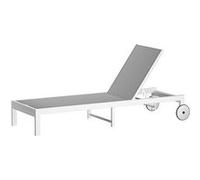 Blumfeldt Lucca Transat Jardin Extérieur Chaise Longue Inclinable 5 Positions Cadre Aluminium 120 kg Capacité Gris Gris