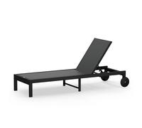 blumfeldt Lucca Transat Jardin Extérieur - Chaise Longue Inclinable 5 Positions, Cadre Aluminium Léger 8,1 kg, Tissu ComfortMesh Déperlant, 120 kg Capacité, Jardin & Terrasse, Gris foncé