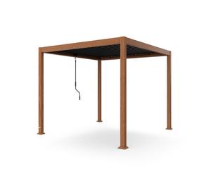 Blumfeldt LuminaHaven 3x3m Pergola Bioclimatique Effet Bois