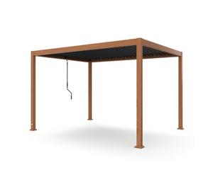 Blumfeldt LuminaHaven 3x4m Pergola Bioclimatique Effet Bois