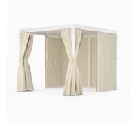 Blumfeldt LuminaHaven Pergola 3x3m avec rideaux et moustiquaires Pavillon Protection UV Cadre aluminium Résistant à la rouille
